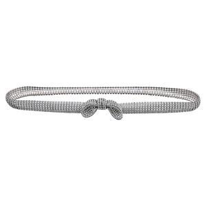 Balenciaga Crystal Bow Waist Belt in Silver Metal